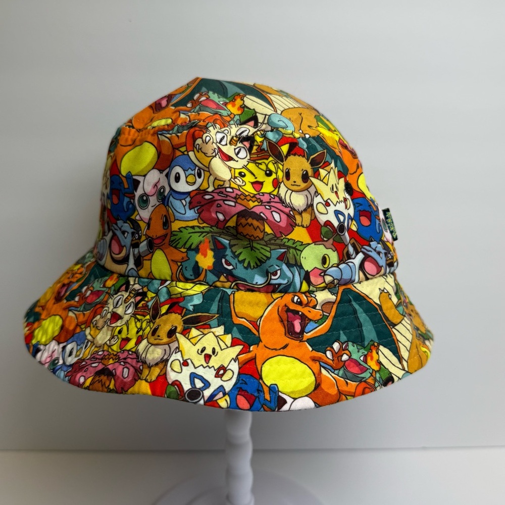Vintage Pokemon All Over Print Bucket Hat One Size 2014 Ages 14 And Over Rare